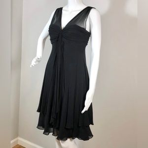 Donna Ricco Black Cocktail Dress SZ 4 - LBD Knee Length Formal Party Dress